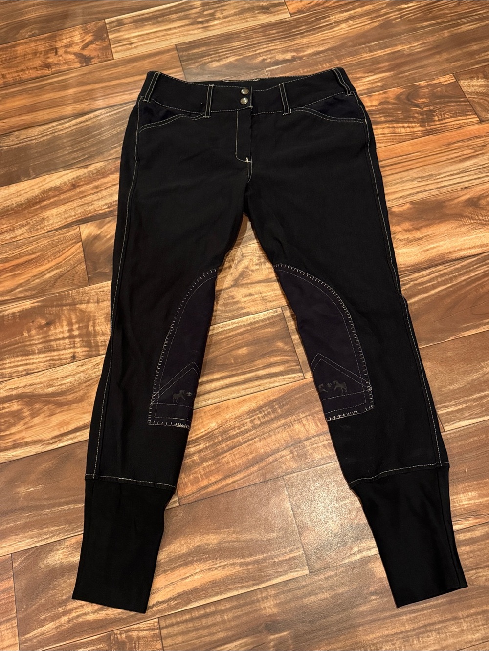 Women's Black Stretch Riding Jeggings with Contrast Stitching Size 30